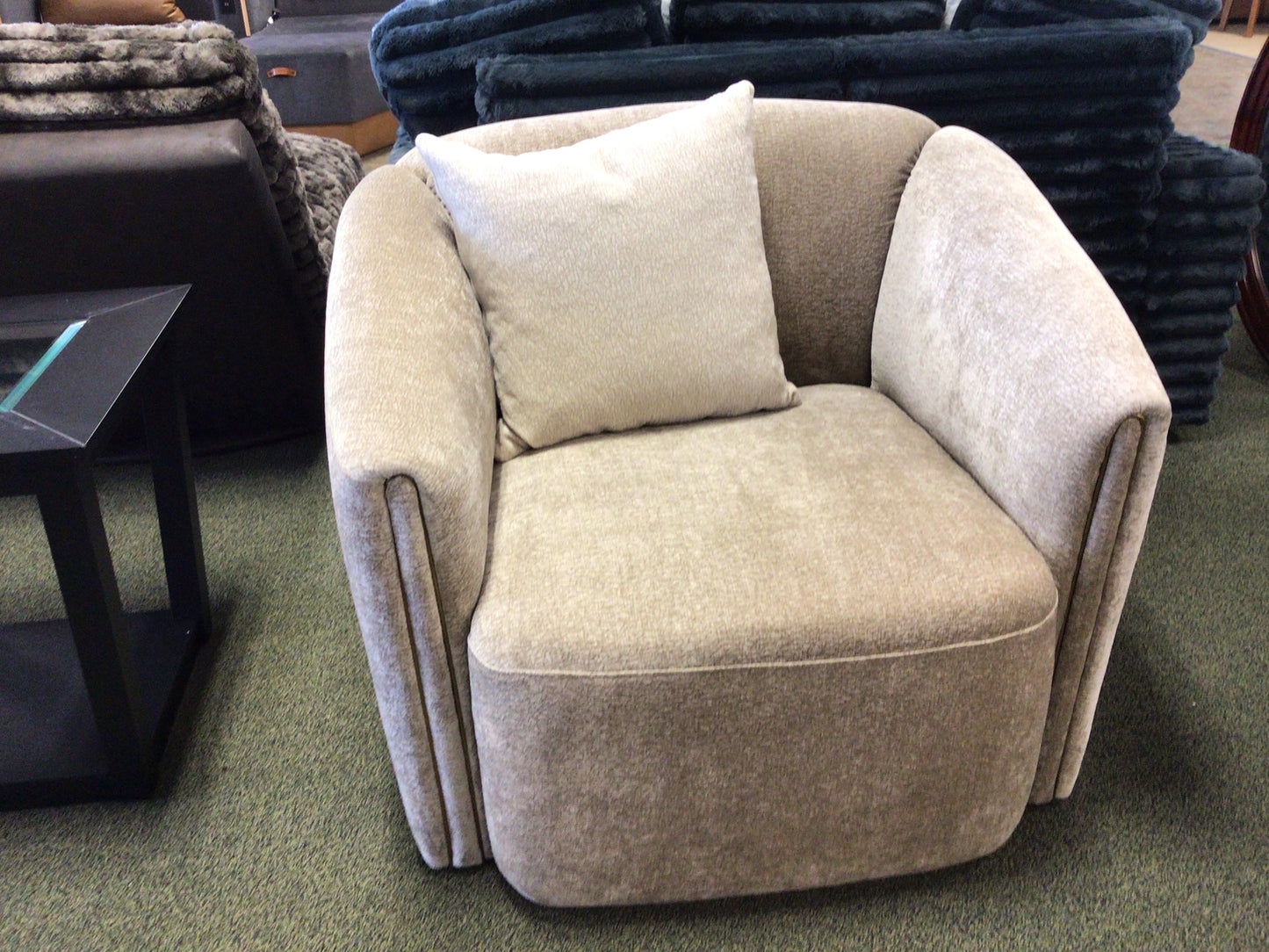 Upholstered Chenille Latte Chair