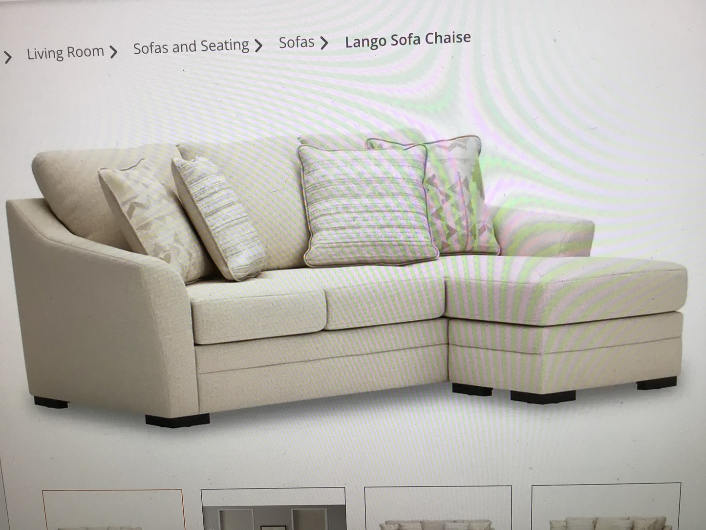 Ashley Sofa Chaise with Next-Gen Nuvella Fabric