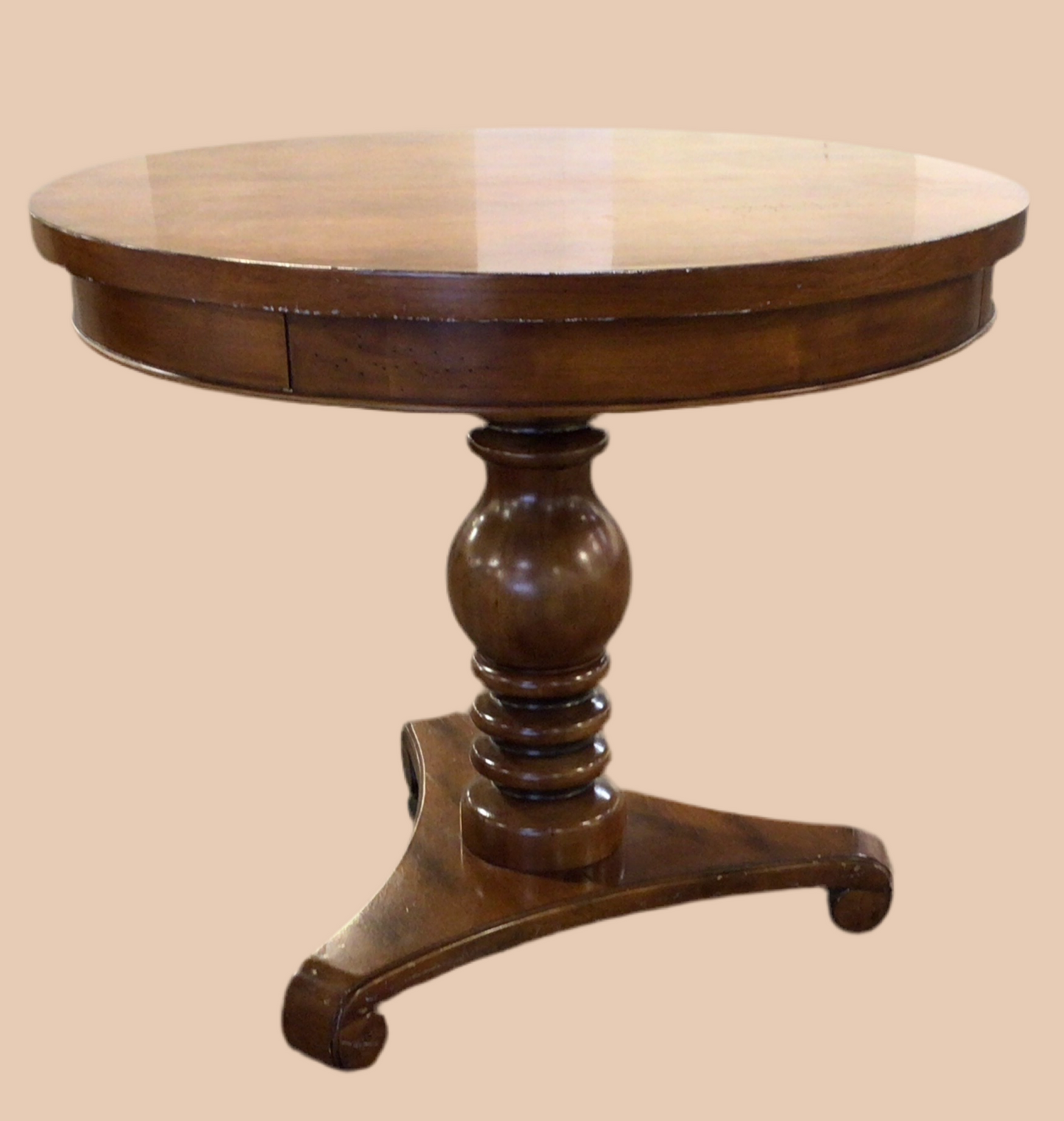 Heavy Wood Table Carved Base