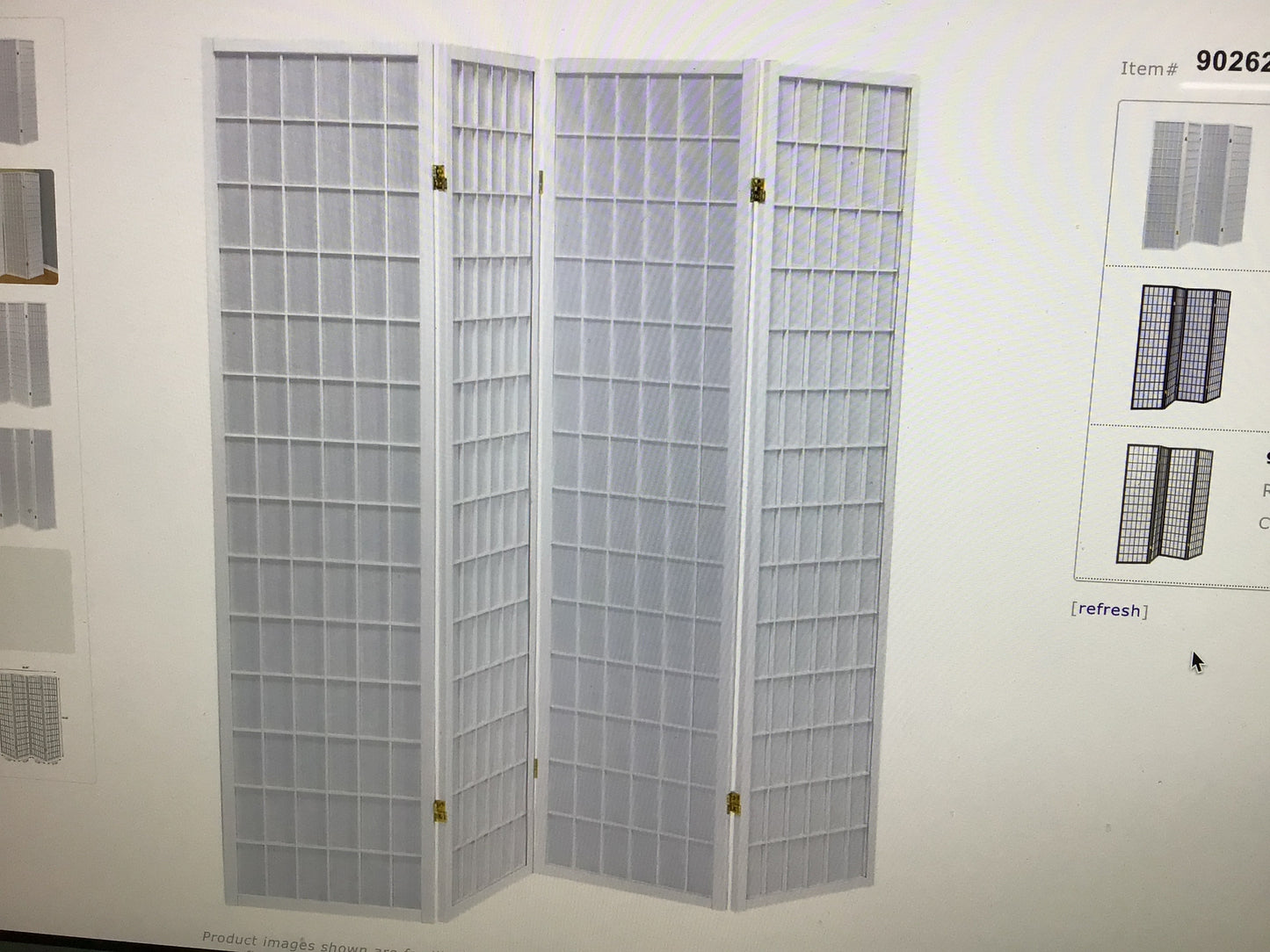 White Three Panel Room Divider
