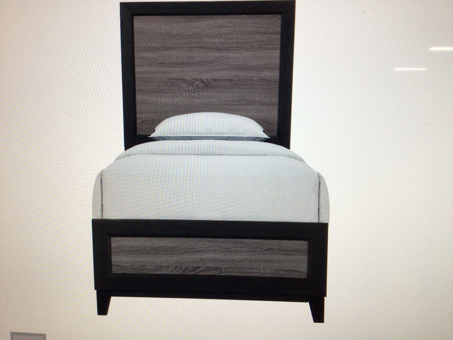 Grey/Black Twin Bed