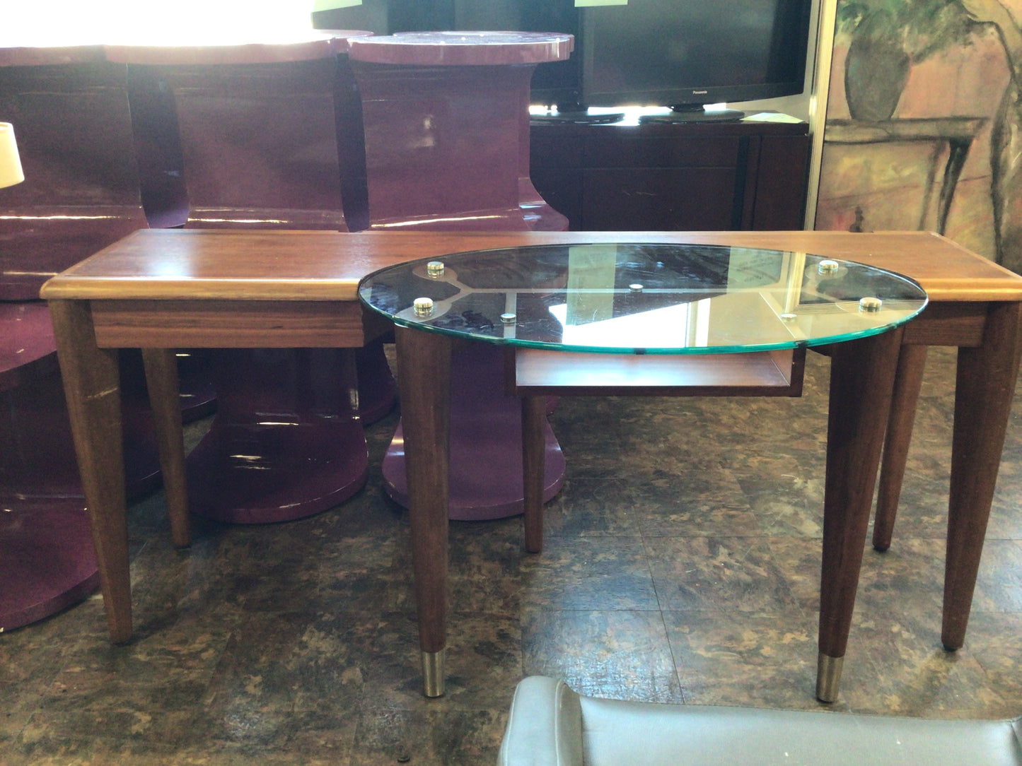 Desk Wood and Glass