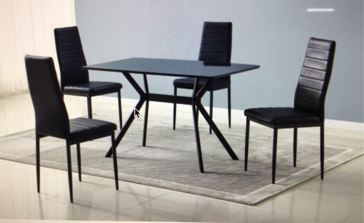 5 Piece Dining Set Black
