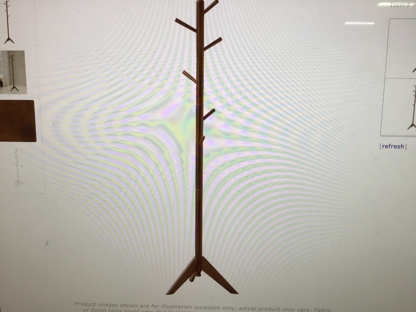 6 Hook Wood Coat Rack Walnut