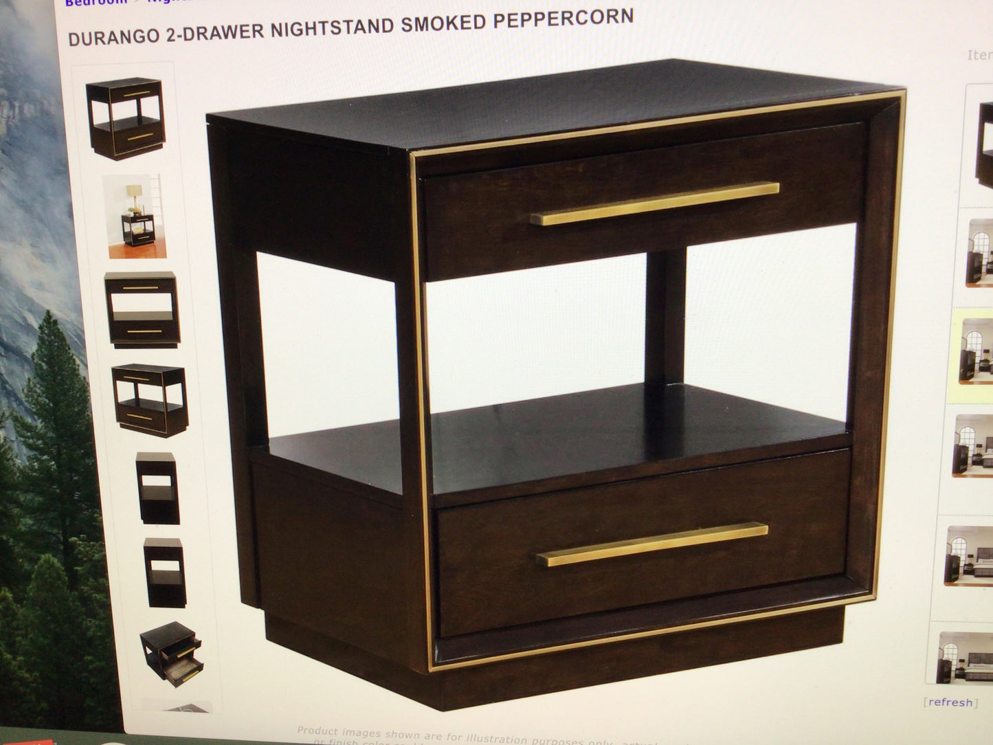Smoked Peppercorn 2Drawer Nightstand