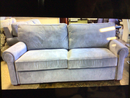American Leather Shade of Blue Sofabed with Tempur-pedic Bed