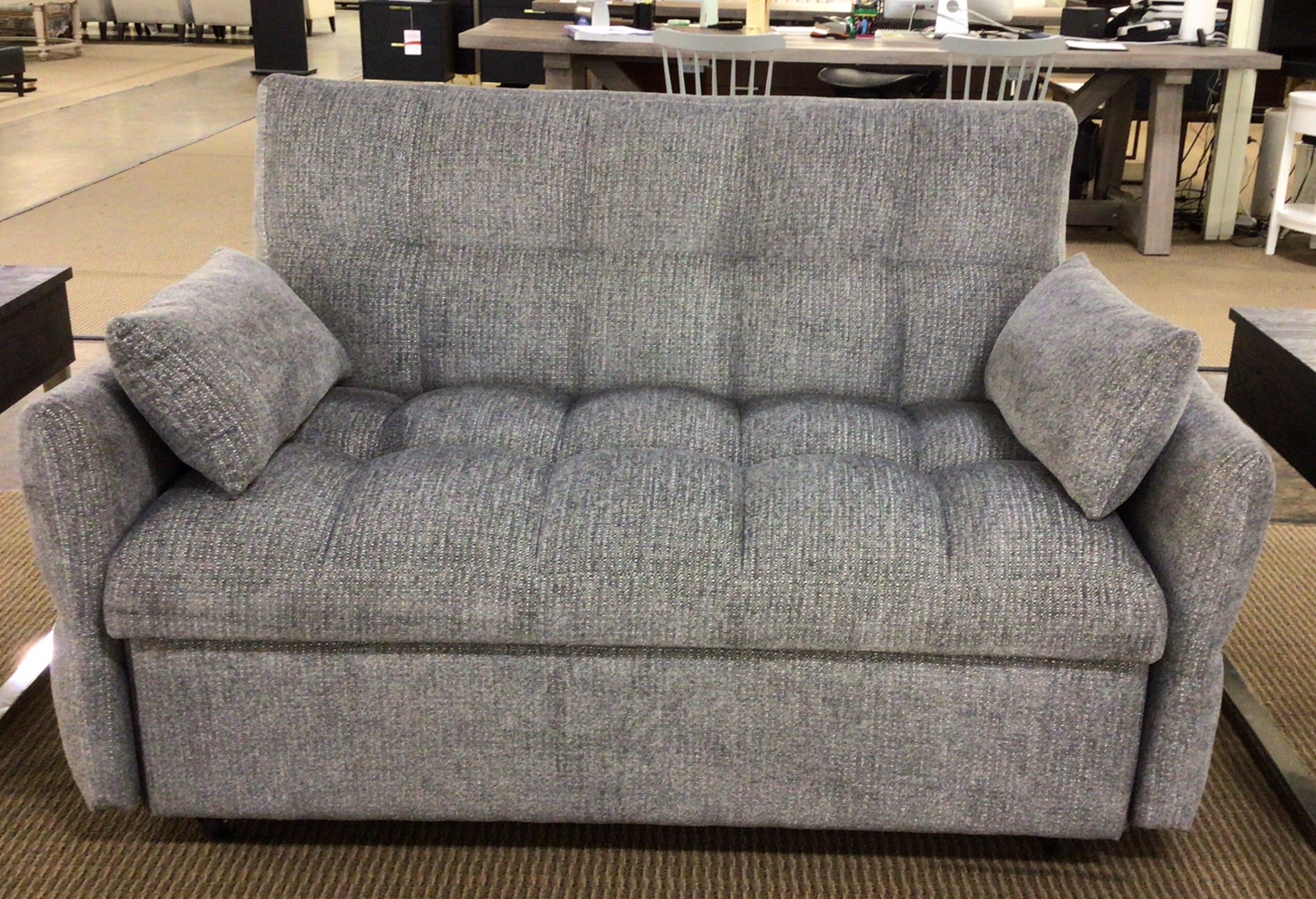 Upholstered Convertible Sleeper Sofa Bed Light Grey
