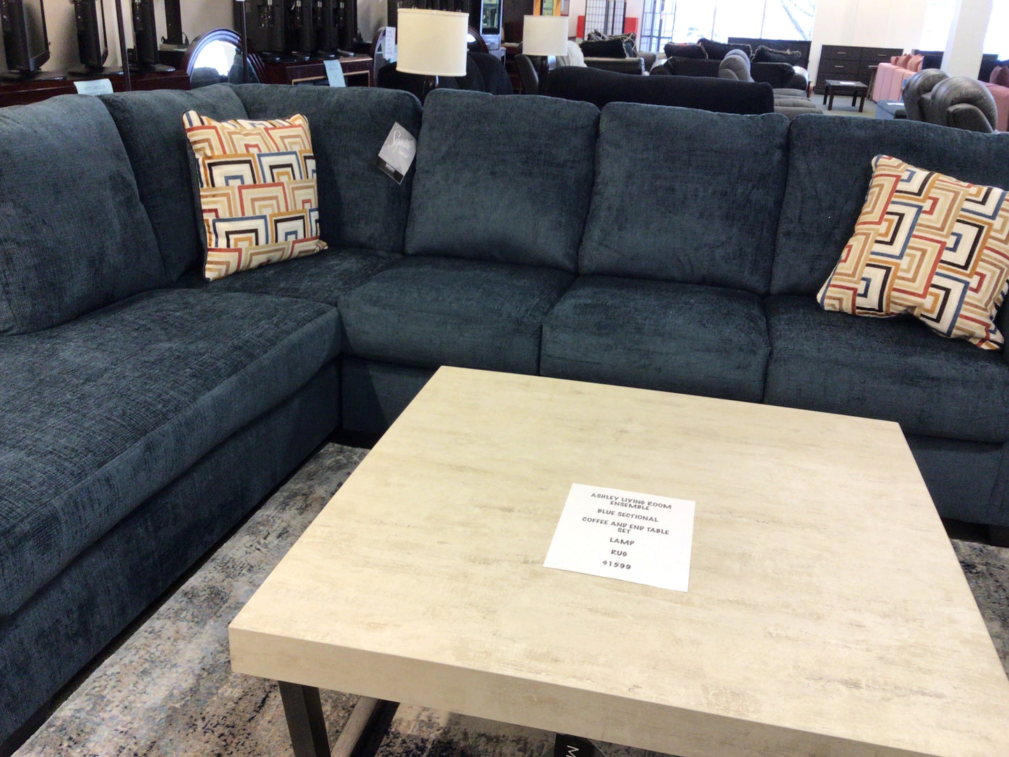Ashley Living Room Ensemble Sectional Ink