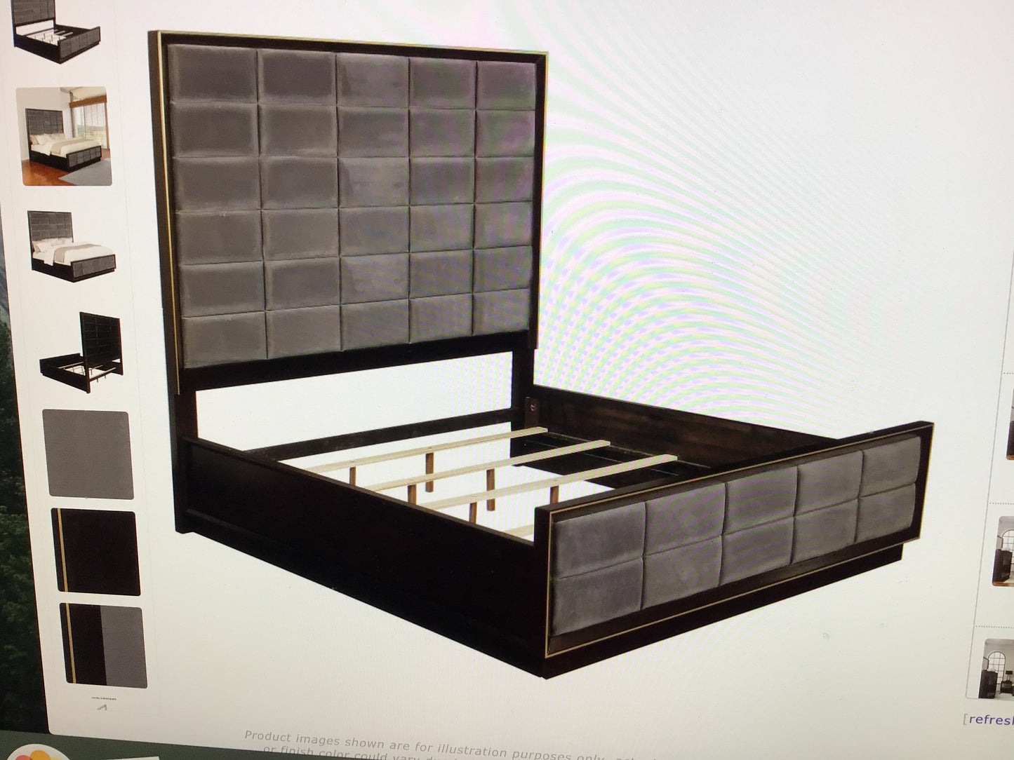 Smoked Peppercorn Upholstered Queen Bed