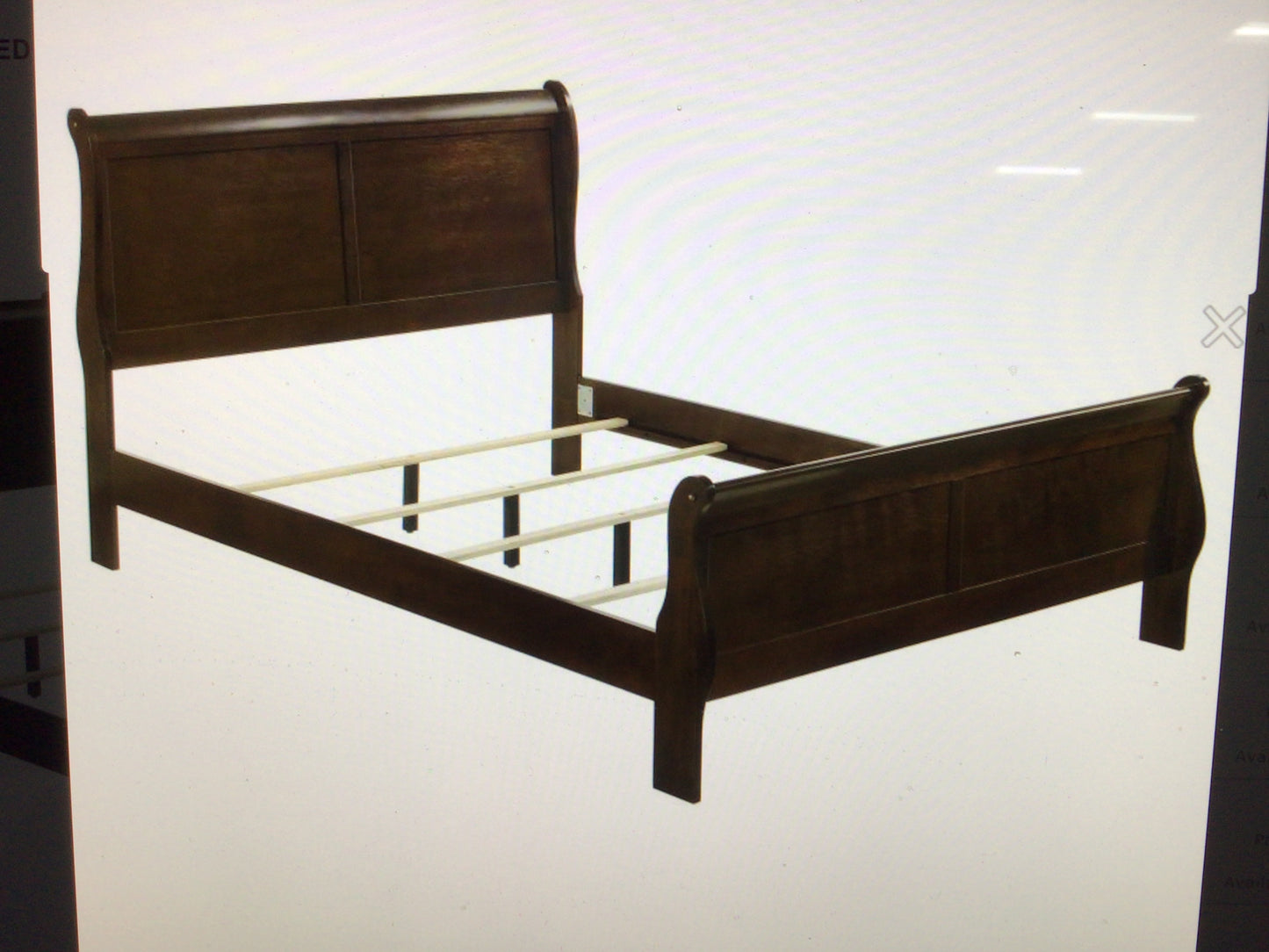 Queen Sleigh Bed Cappuccino