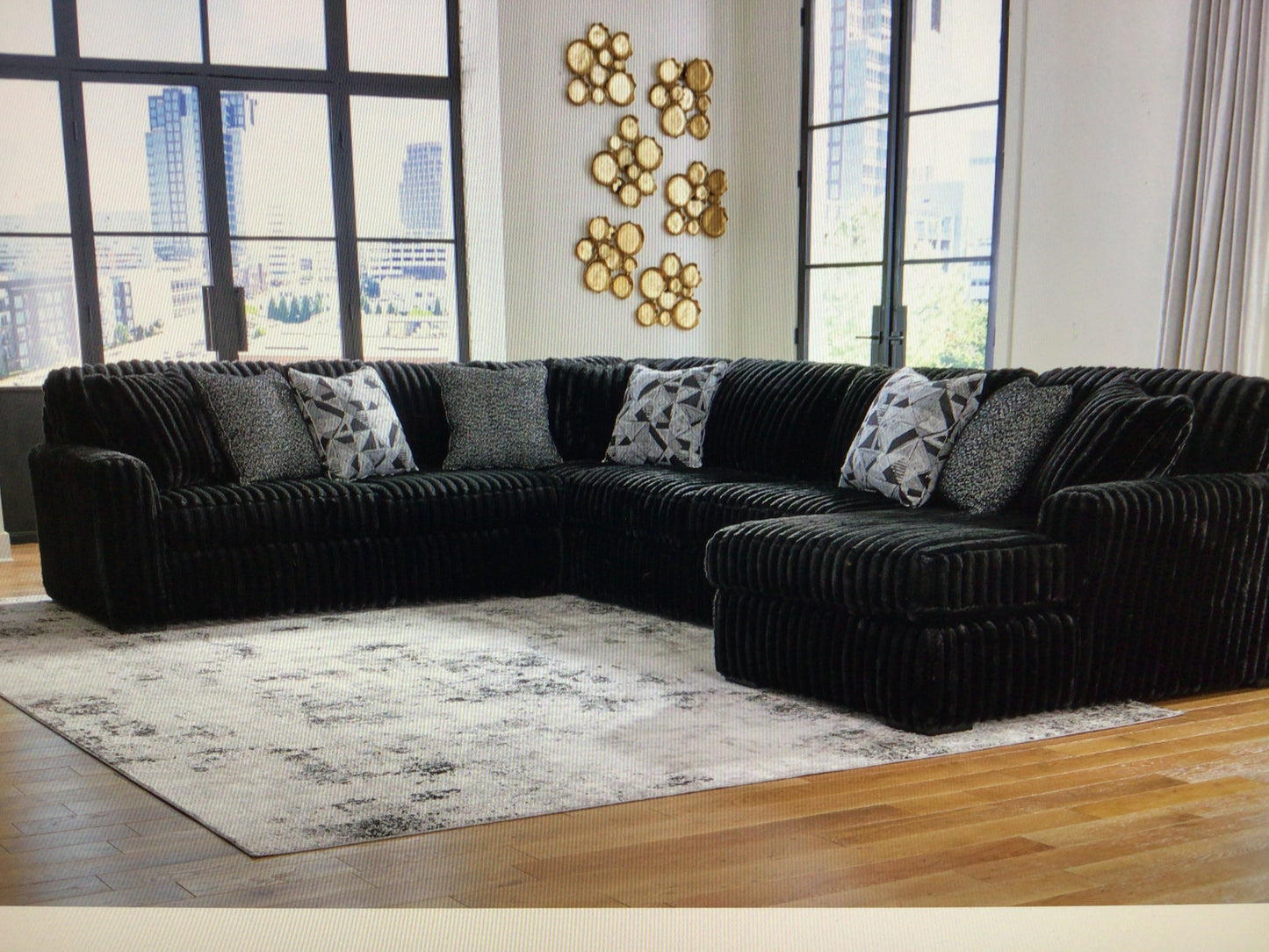 Ashley Midnight Madness 4 Piece Sectional with Chaise