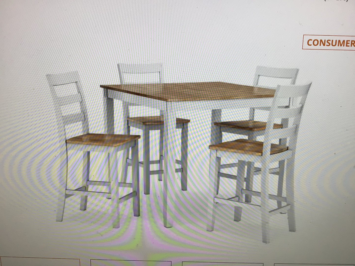 Ashley Counter Height Table Set Natural/White